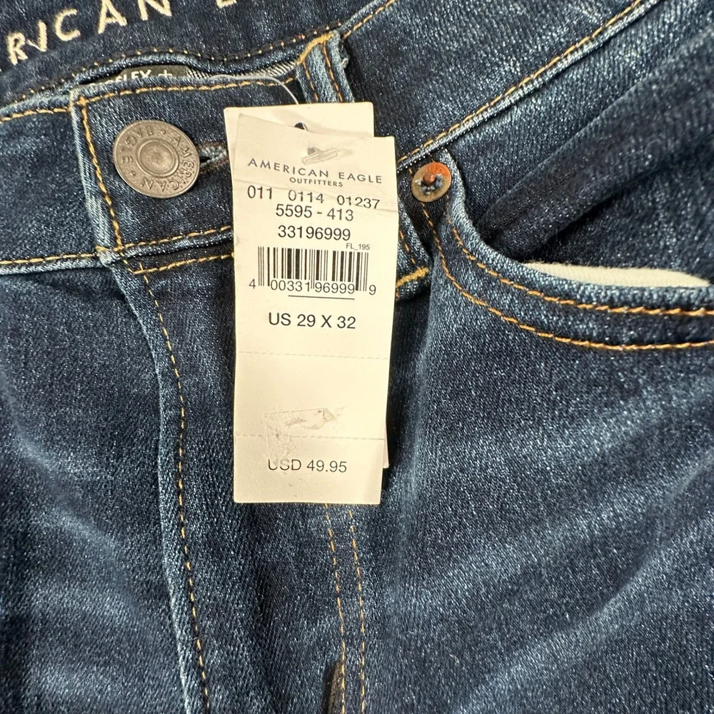 American Eagle Athletic Skinny Jeans Mens 29x32 Dark Wash Airflex Stretch NEW
